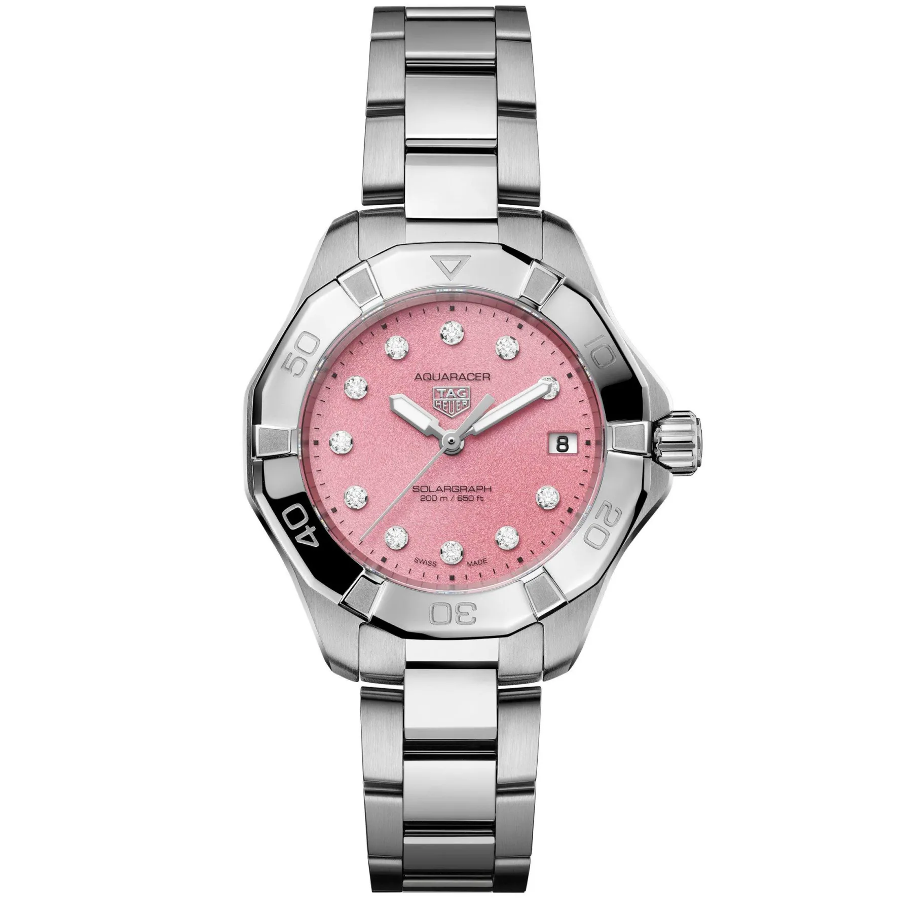 TAG Heuer Aquaracer Professional 200 Solargraph 34mm Diamond Watch