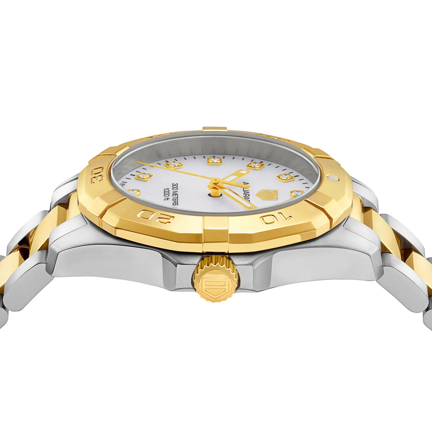TAG Heuer Aquaracer Quartz Ladies Mother of Pearl Steel and 18K Yellow Gold 32mm Watch
