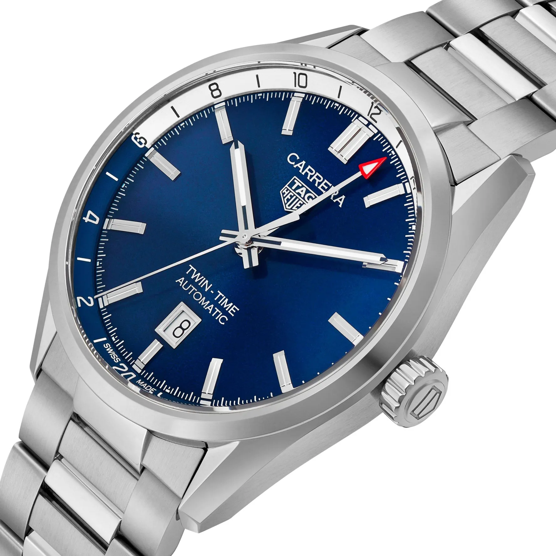 TAG Heuer Carrera Calibre 7 Twin Time Automatic Men's Blue Steel Watch