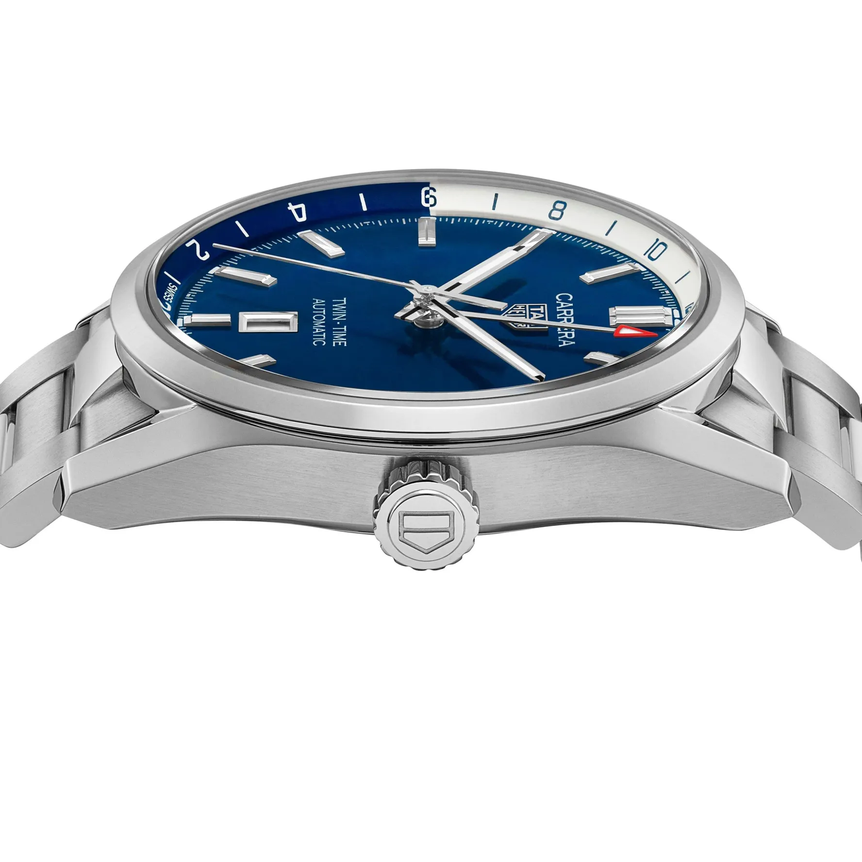 TAG Heuer Carrera Calibre 7 Twin Time Automatic Men's Blue Steel Watch