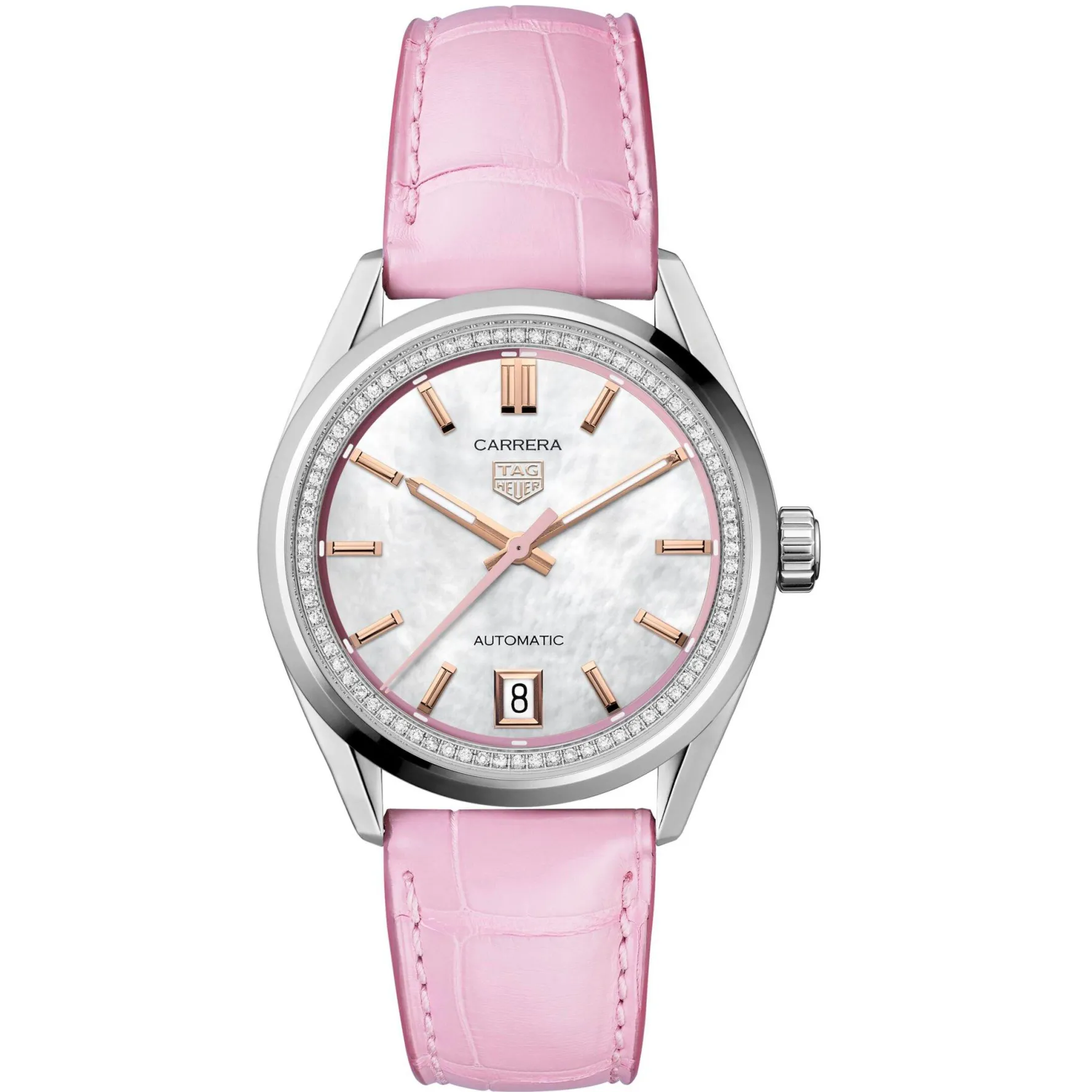 TAG Heuer Carrera Date 36mm Diamond Mother of Pearl Automatic Ladies Watch