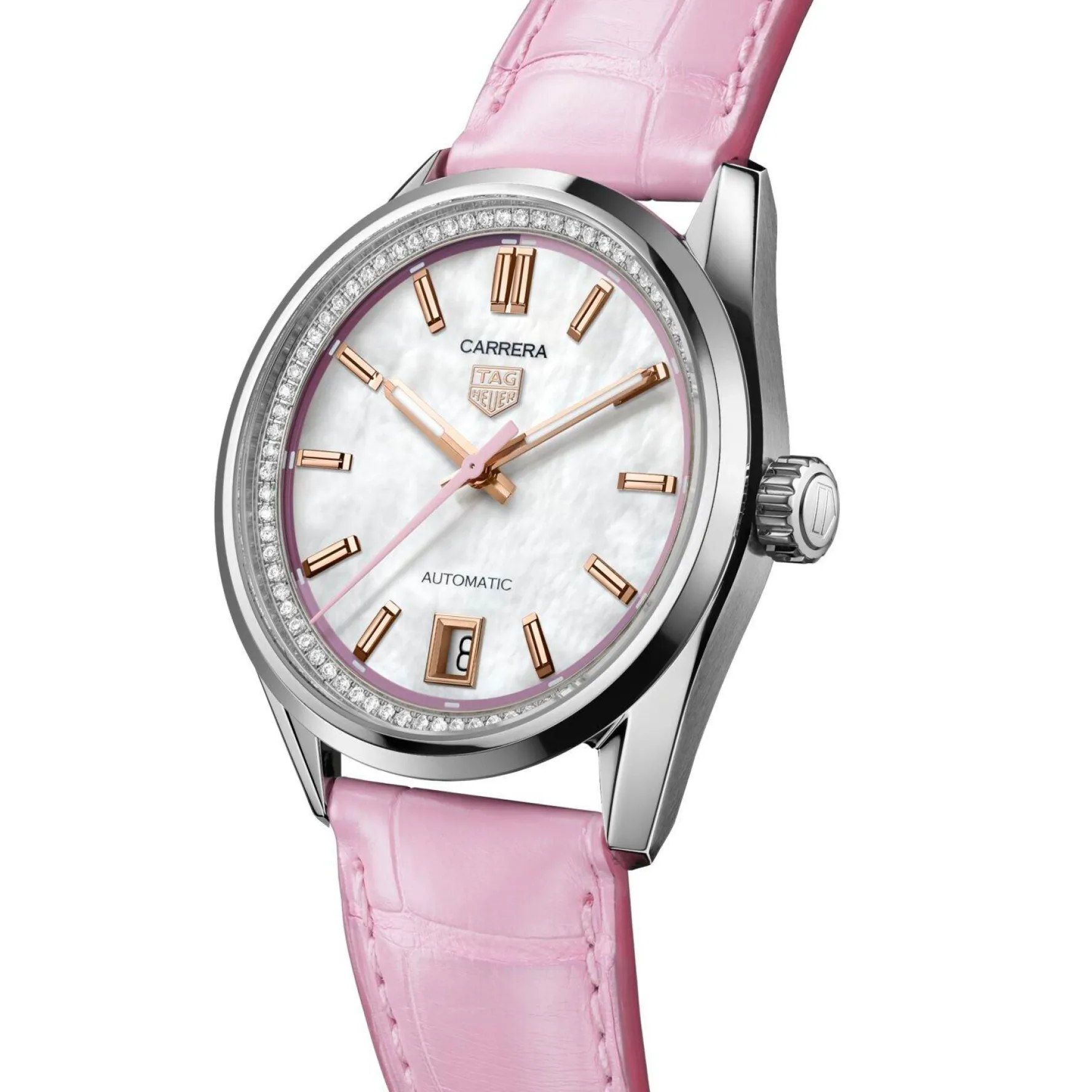 TAG Heuer Carrera Date 36mm Diamond Mother of Pearl Automatic Ladies Watch