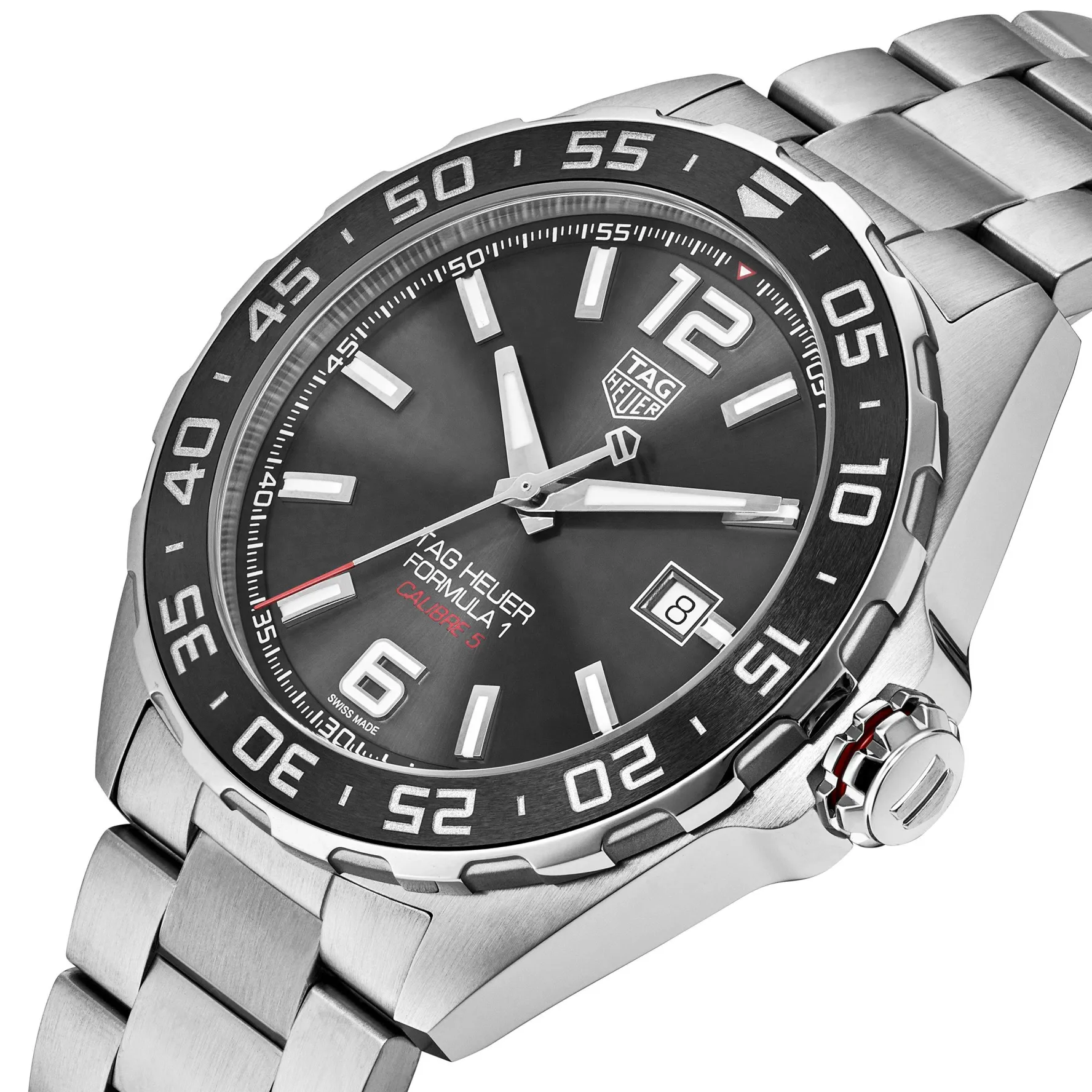 TAG Heuer Formula 1 Calibre 5 Automatic Men's Grey Steel Chronograph 43mm Watch