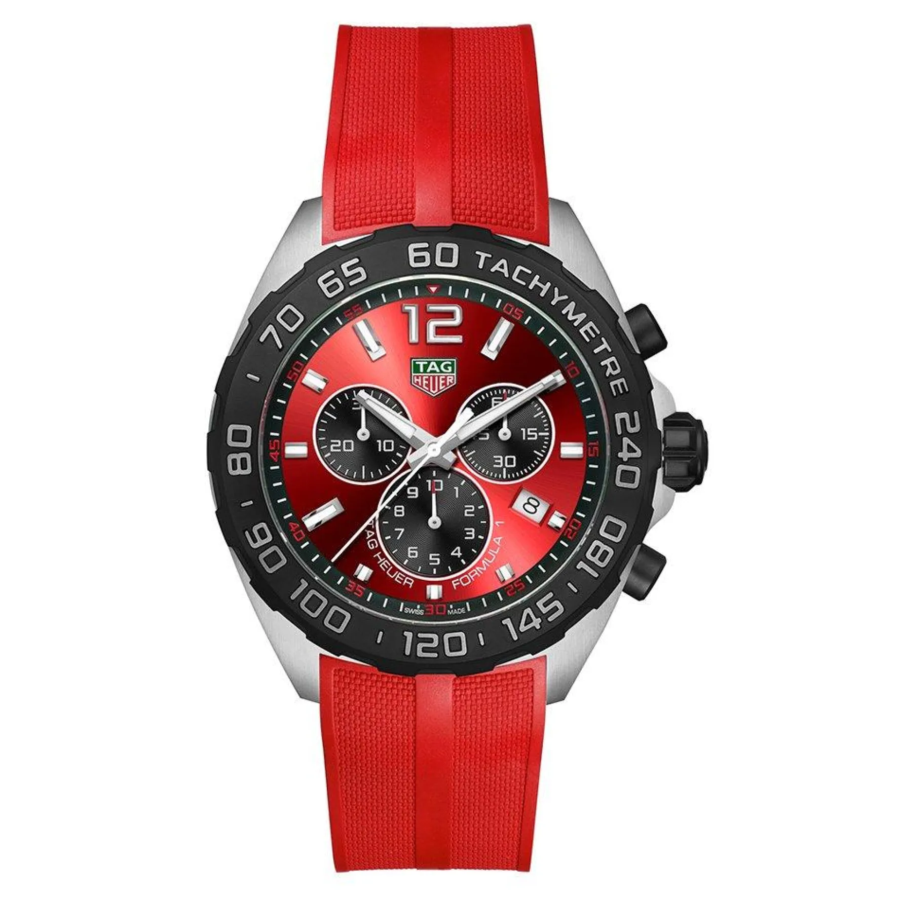 TAG Heuer Formula 1 Chronograph 43mm Red Rubber Strap Men’s Watch
