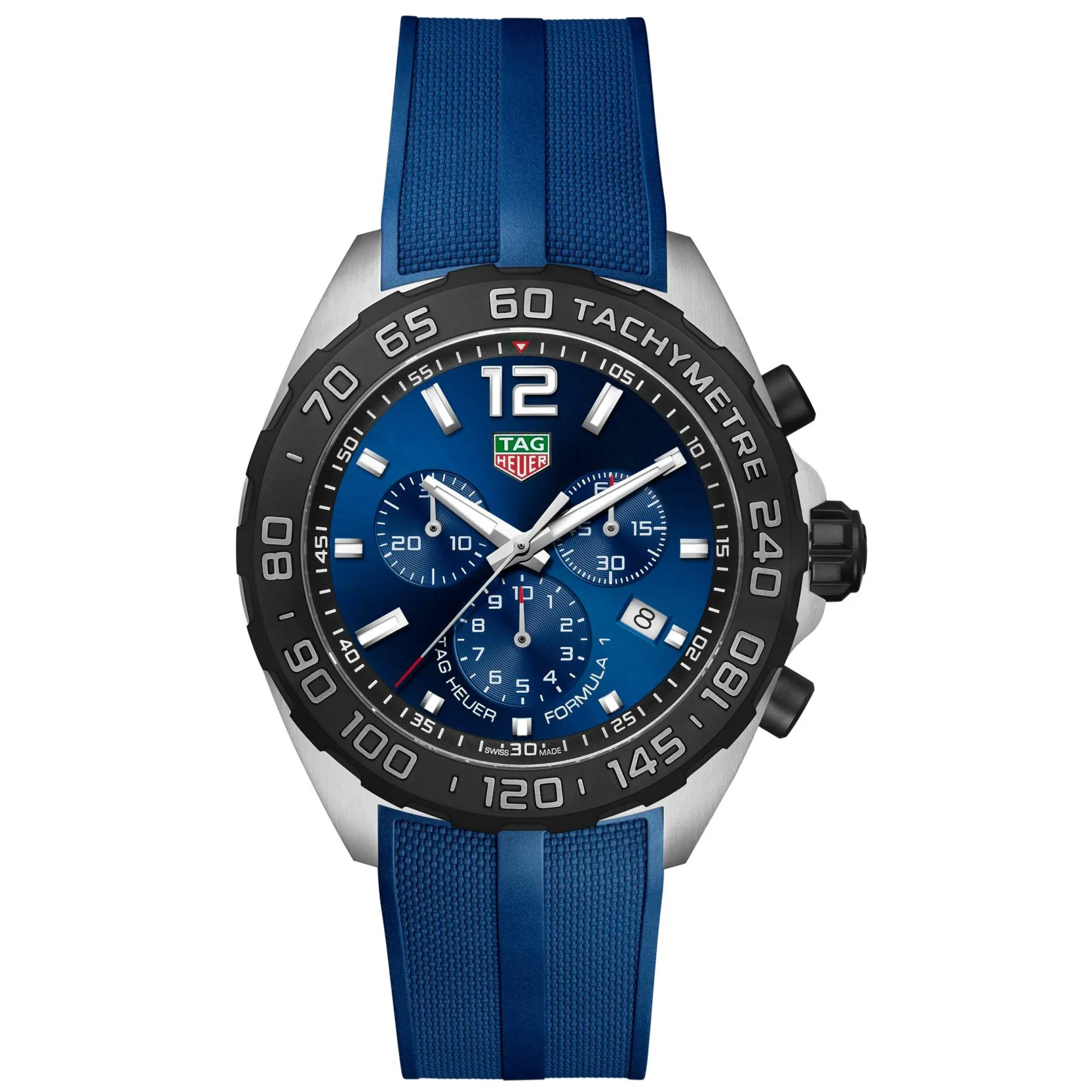 TAG Heuer Formula 1 Chronograph 43mm Blue Rubber Strap Men's Watch