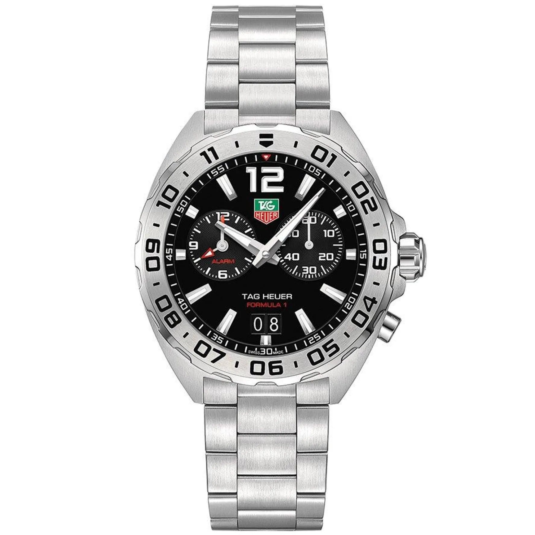TAG Heuer Formula 1 Quartz Men's Black Steel Alarm 41mm Watch