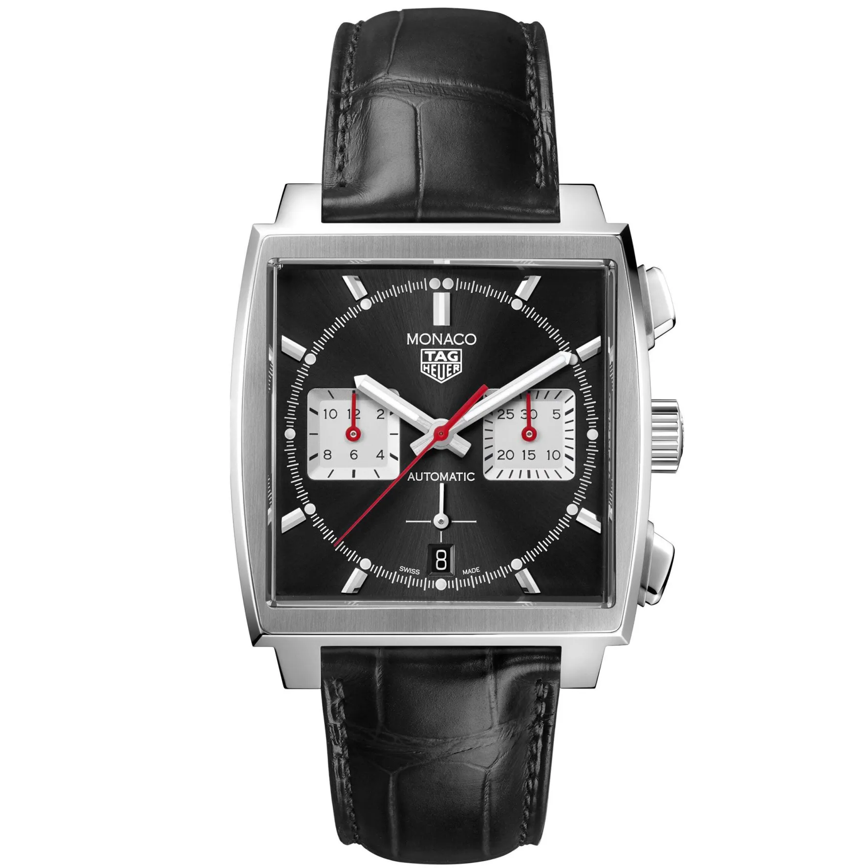 TAG Heuer Monaco 160 Special Edition Heuer 02 Automatic Men's Black Leather Chronograph 39mm Watch
