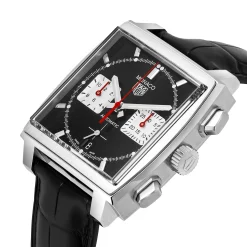 TAG Heuer Monaco 160 Special Edition Heuer 02 Automatic Men's Black Leather Chronograph 39mm Watch