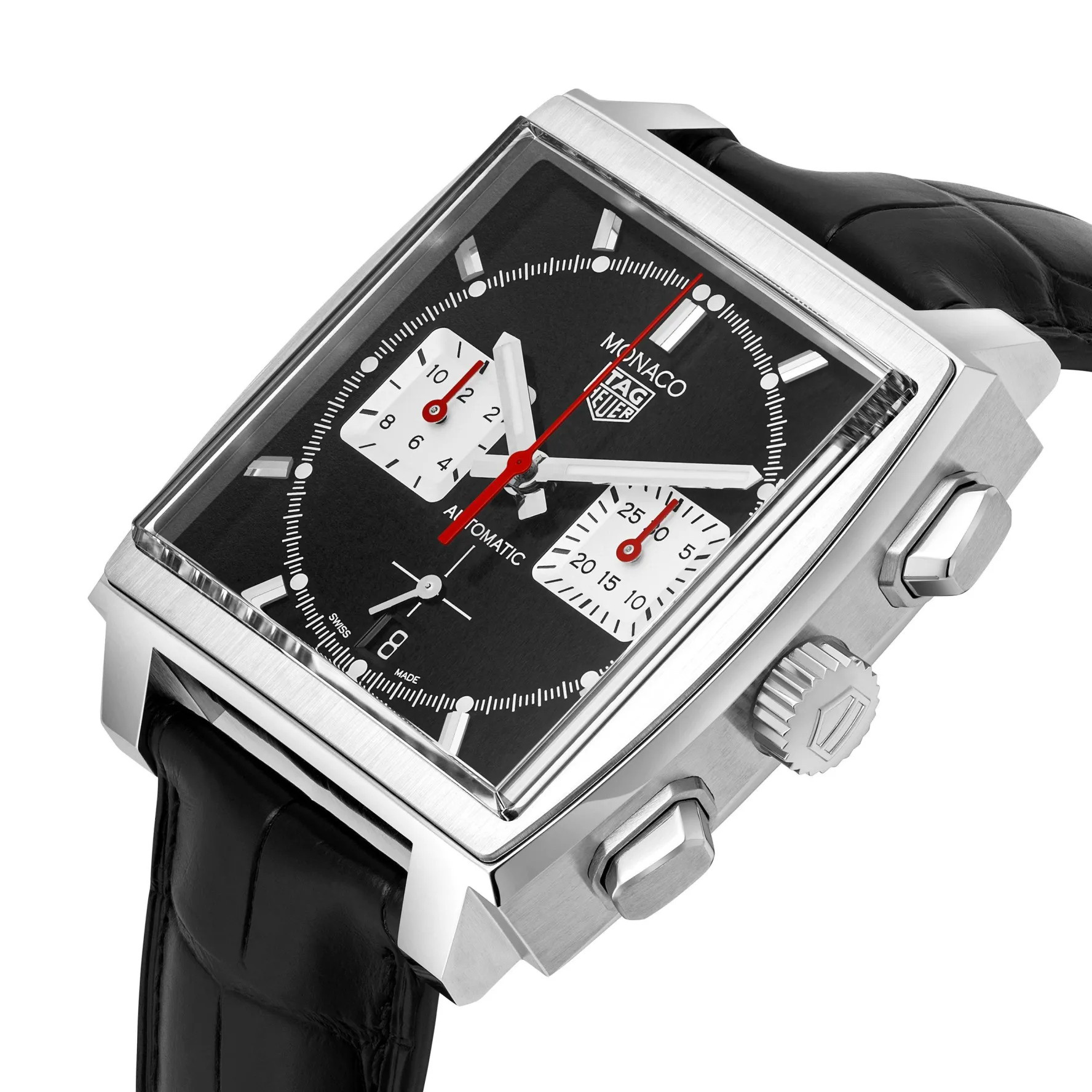 TAG Heuer Monaco 160 Special Edition Heuer 02 Automatic Men's Black Leather Chronograph 39mm Watch