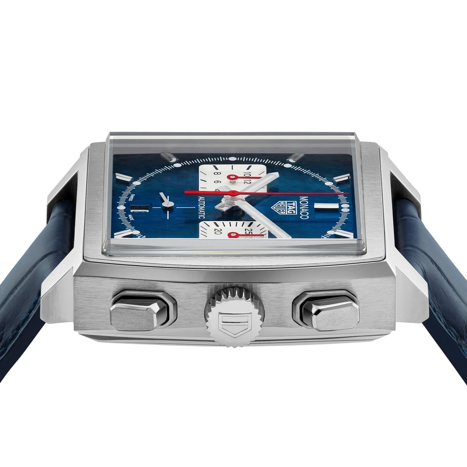 TAG Heuer Monaco Heuer 02 Automatic Men's Blue Leather Chronograph 39mm Watch