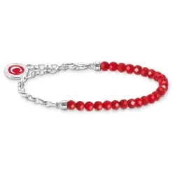 Thomas Sabo Charmista Club Silver Red Bead Bracelet
