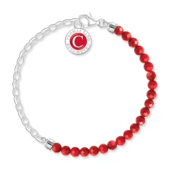 Thomas Sabo Charmista Club Silver Red Bead Bracelet