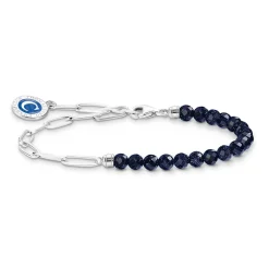 Thomas Sabo Charmista Club Silver Cubic Zirconia Blue Charm Bracelet