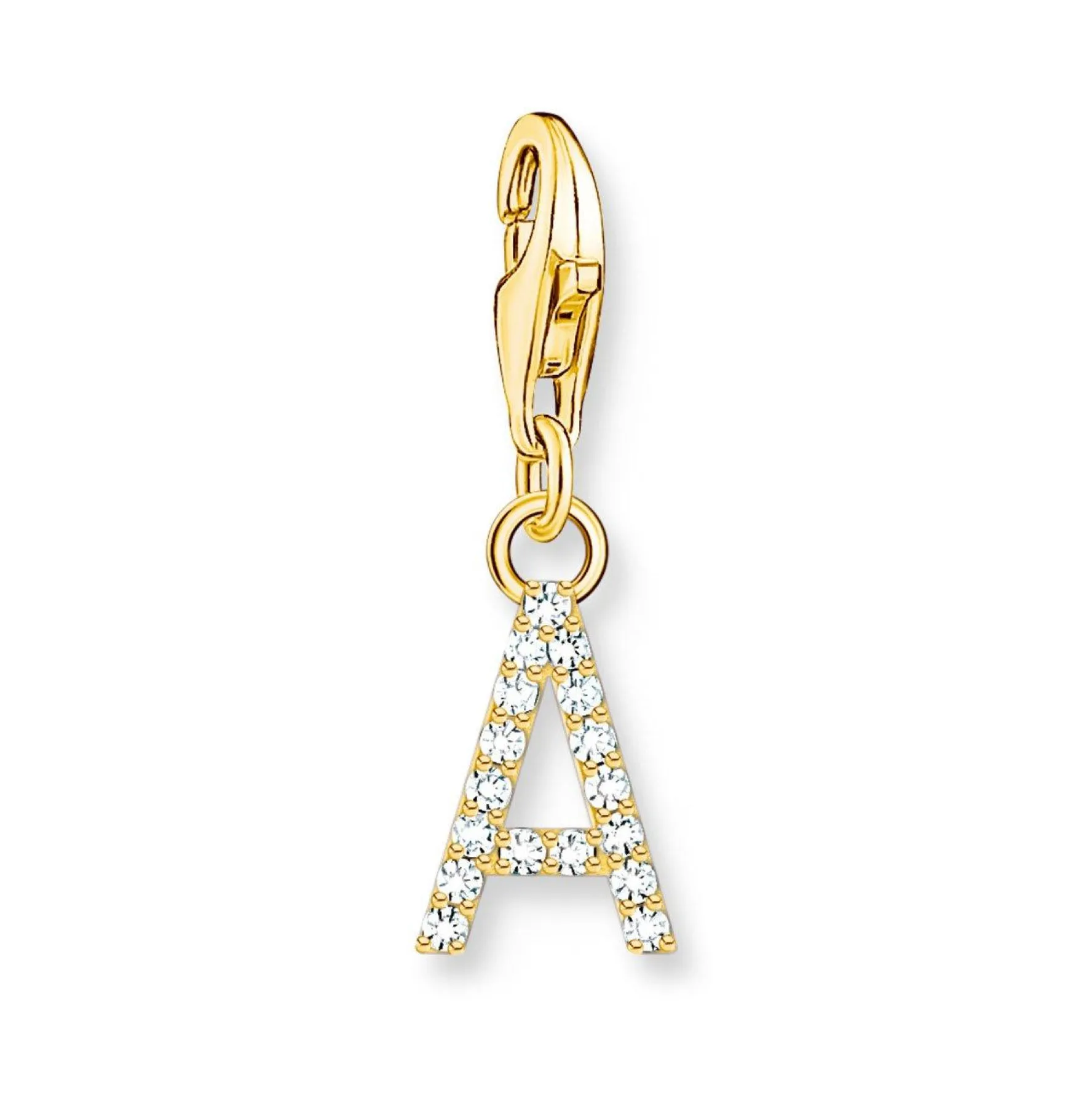 Thomas Sabo 18ct Gold Plated Cubic Zirconia Initial A Charm
