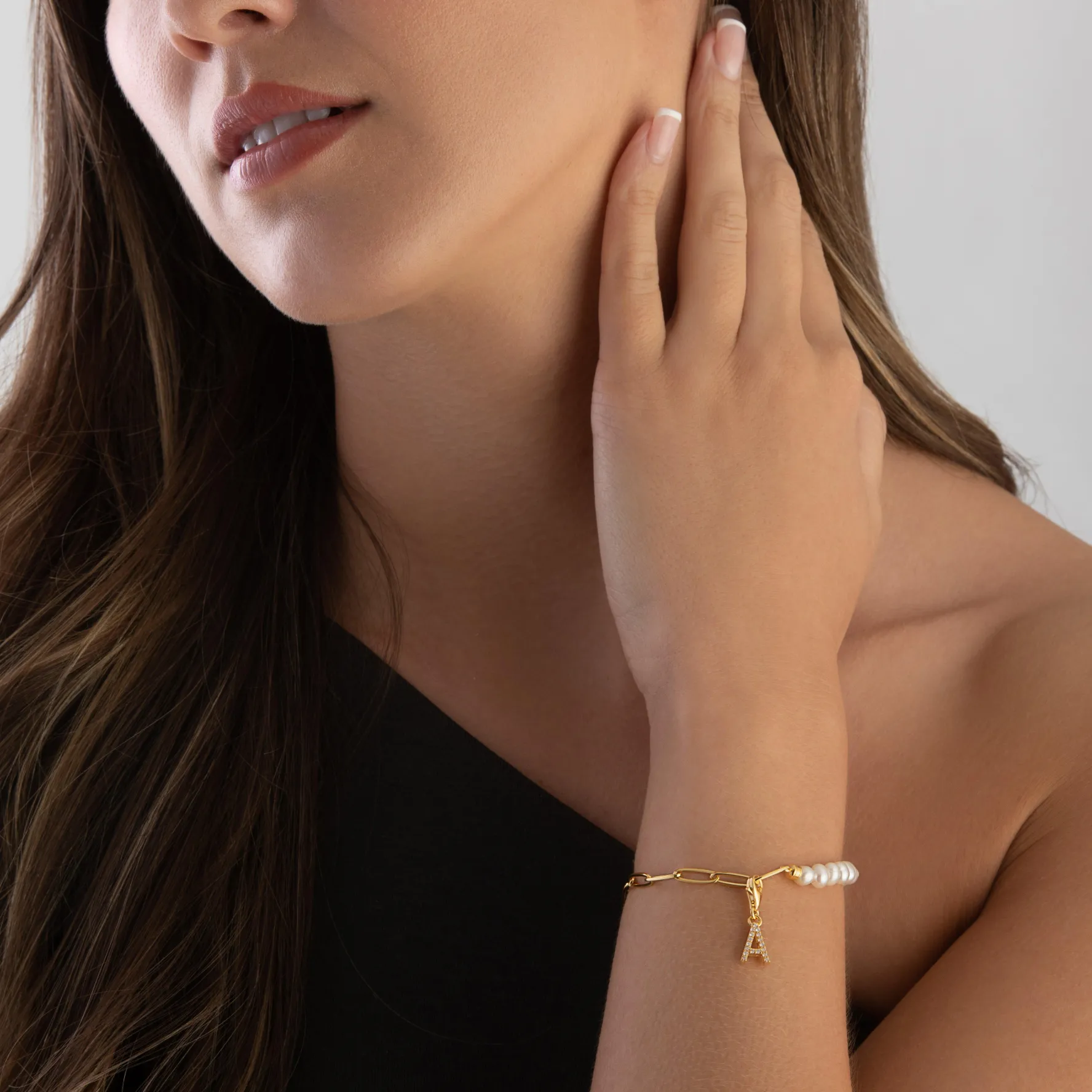 Thomas Sabo 18ct Gold Plated Cubic Zirconia Initial A Charm
