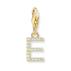 Thomas Sabo 18ct Gold Plated Cubic Zirconia Initial E Charm