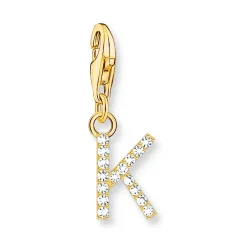 Thomas Sabo 18ct Gold Plated Cubic Zirconia Initial K Charm