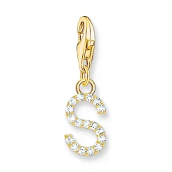Thomas Sabo 18ct Gold Plated Cubic Zirconia Initial S Charm