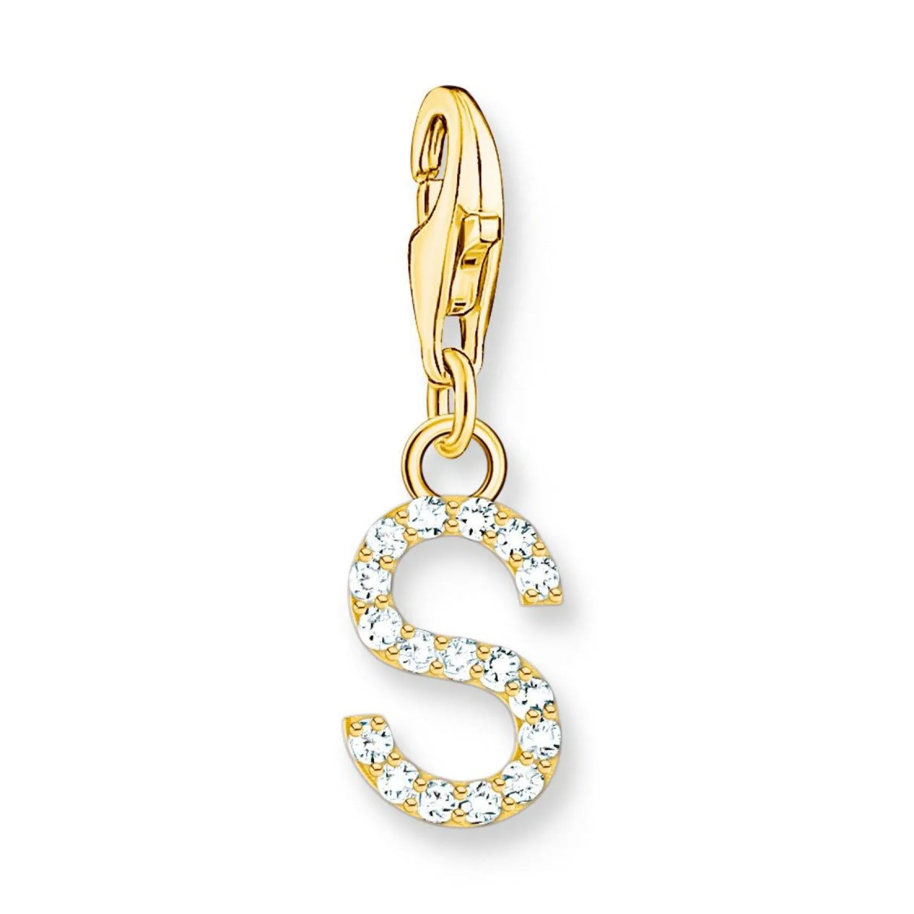 Thomas Sabo 18ct Gold Plated Cubic Zirconia Initial S Charm