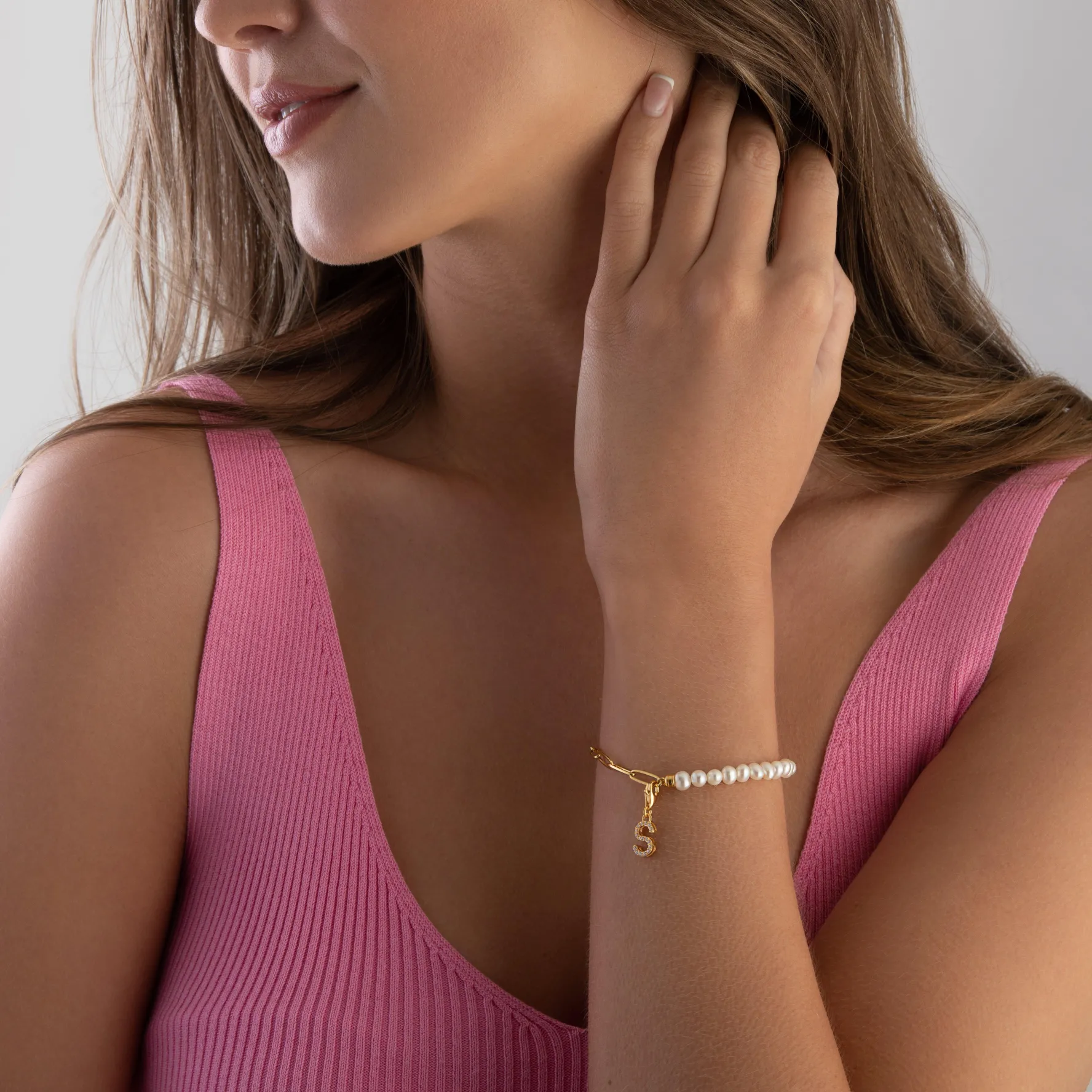 Thomas Sabo 18ct Gold Plated Cubic Zirconia Initial S Charm