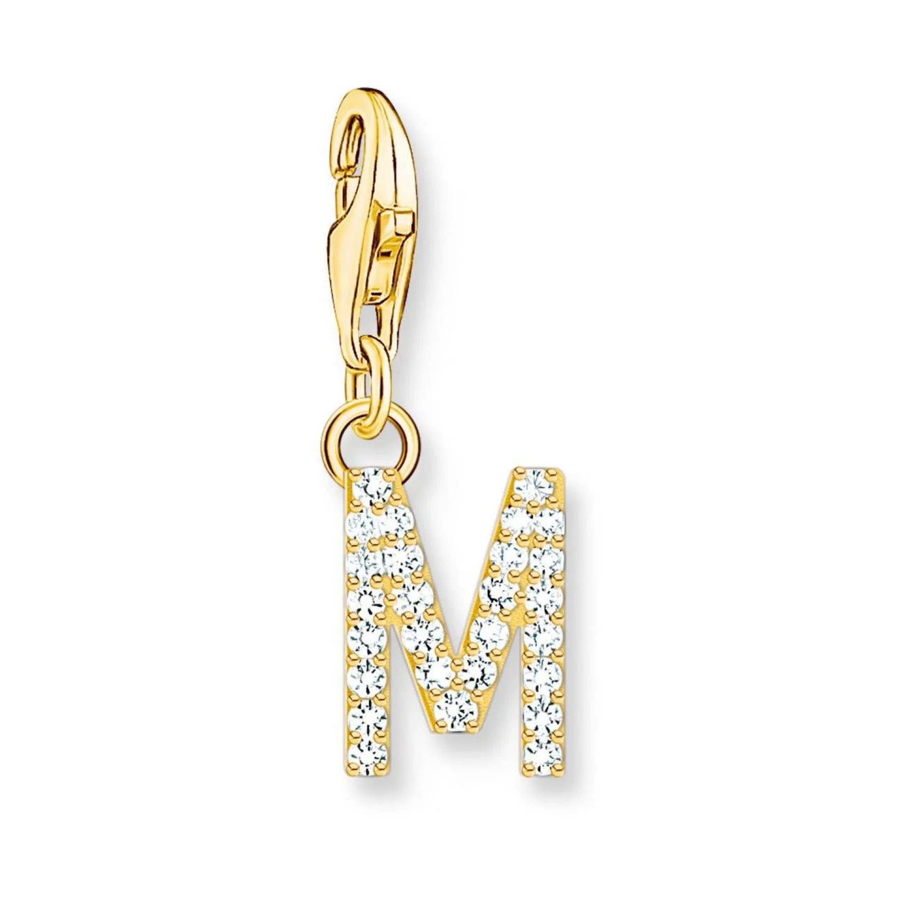Thomas Sabo 18ct Gold Plated Cubic Zirconia Initial M Charm