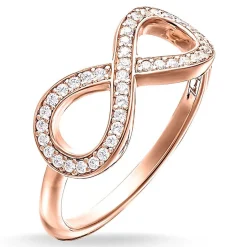 Thomas Sabo Glam & Soul Rose Gold Plated Cubic Zirconia Infinity Ring