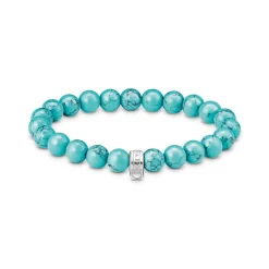 Thomas Sabo Medium Silver Synthetic Turquoise Bracelet
