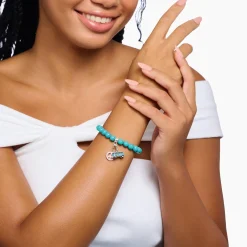 Thomas Sabo Medium Silver Synthetic Turquoise Bracelet