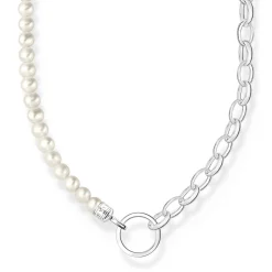 Thomas Sabo Pearl and Chain Charm Necklace