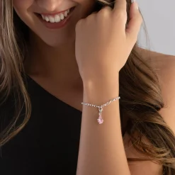 Thomas Sabo Pink Cubic Zirconia Drop Charm