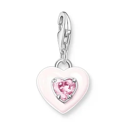 Thomas Sabo Pink Cubic Zirconia Heart Shaped Charm