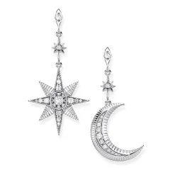 Thomas Sabo Royalty Silver Star and Moon Drop Earrings
