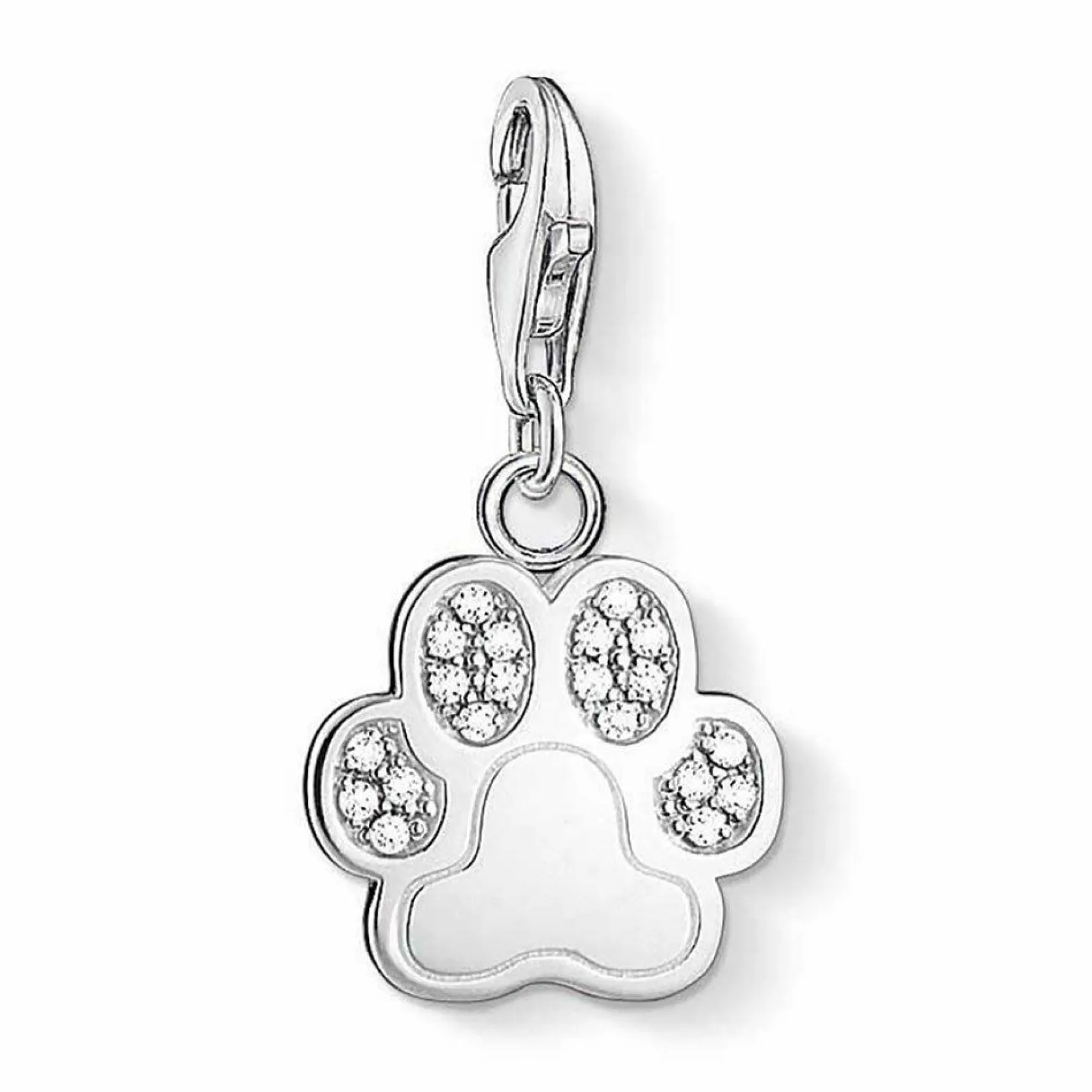 Thomas Sabo Silver Cubic Zirconia Paw Charm
