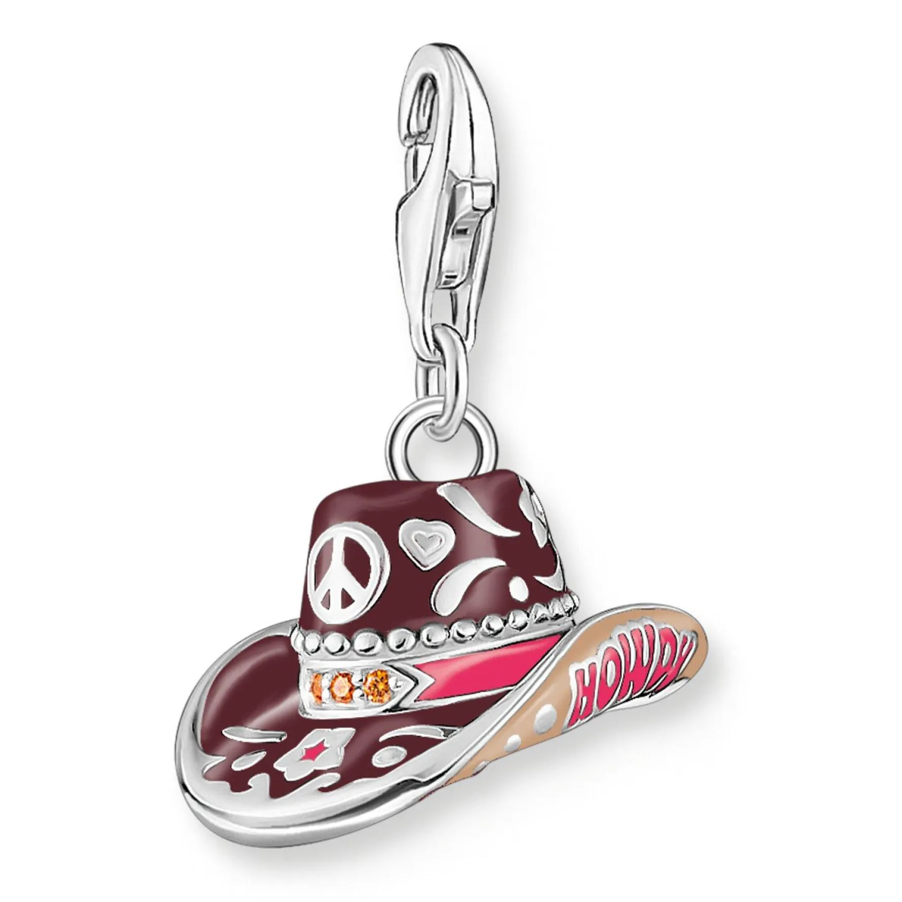 Thomas Sabo Silver Cubic Zirconia Cowboy Hat Charm