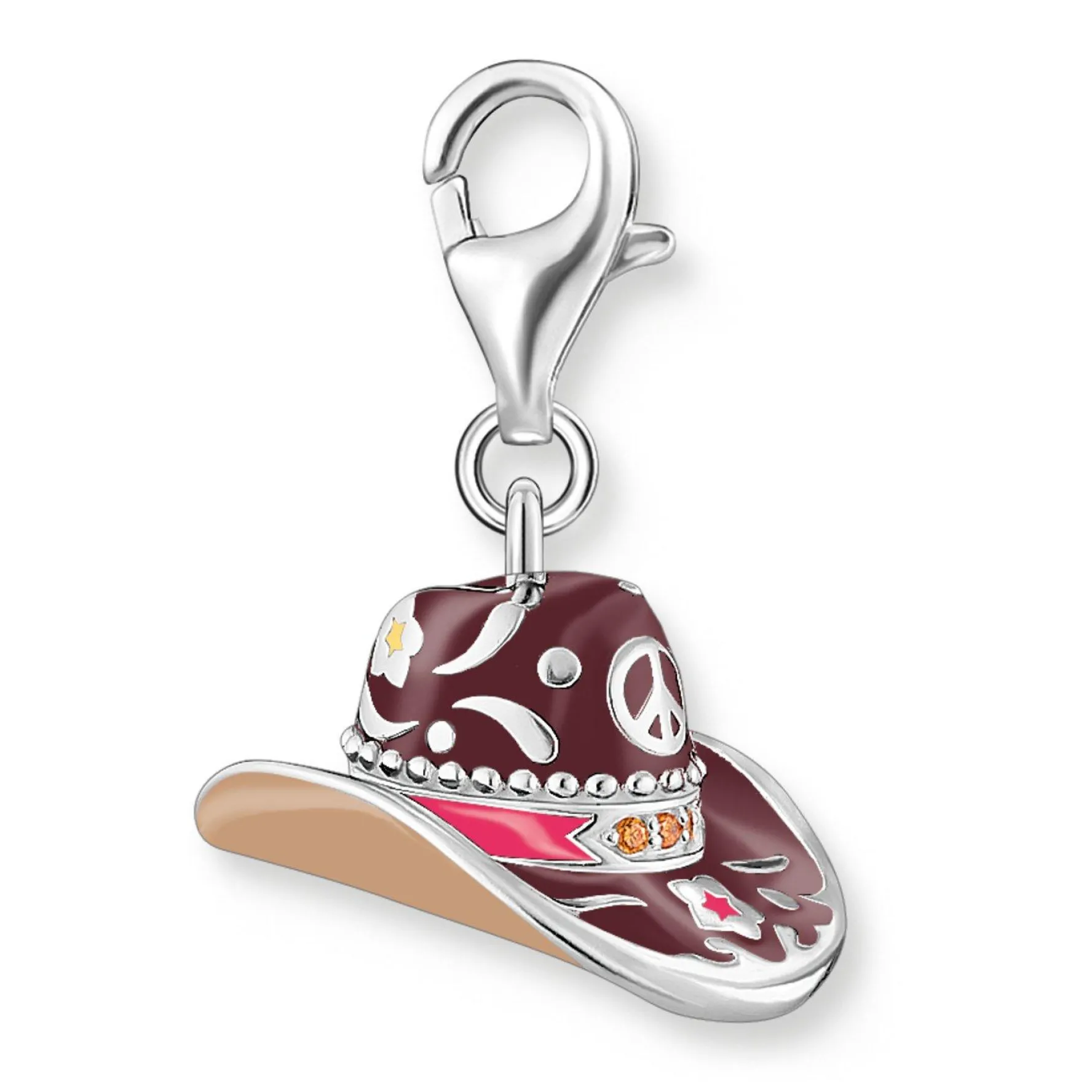 Thomas Sabo Silver Cubic Zirconia Cowboy Hat Charm