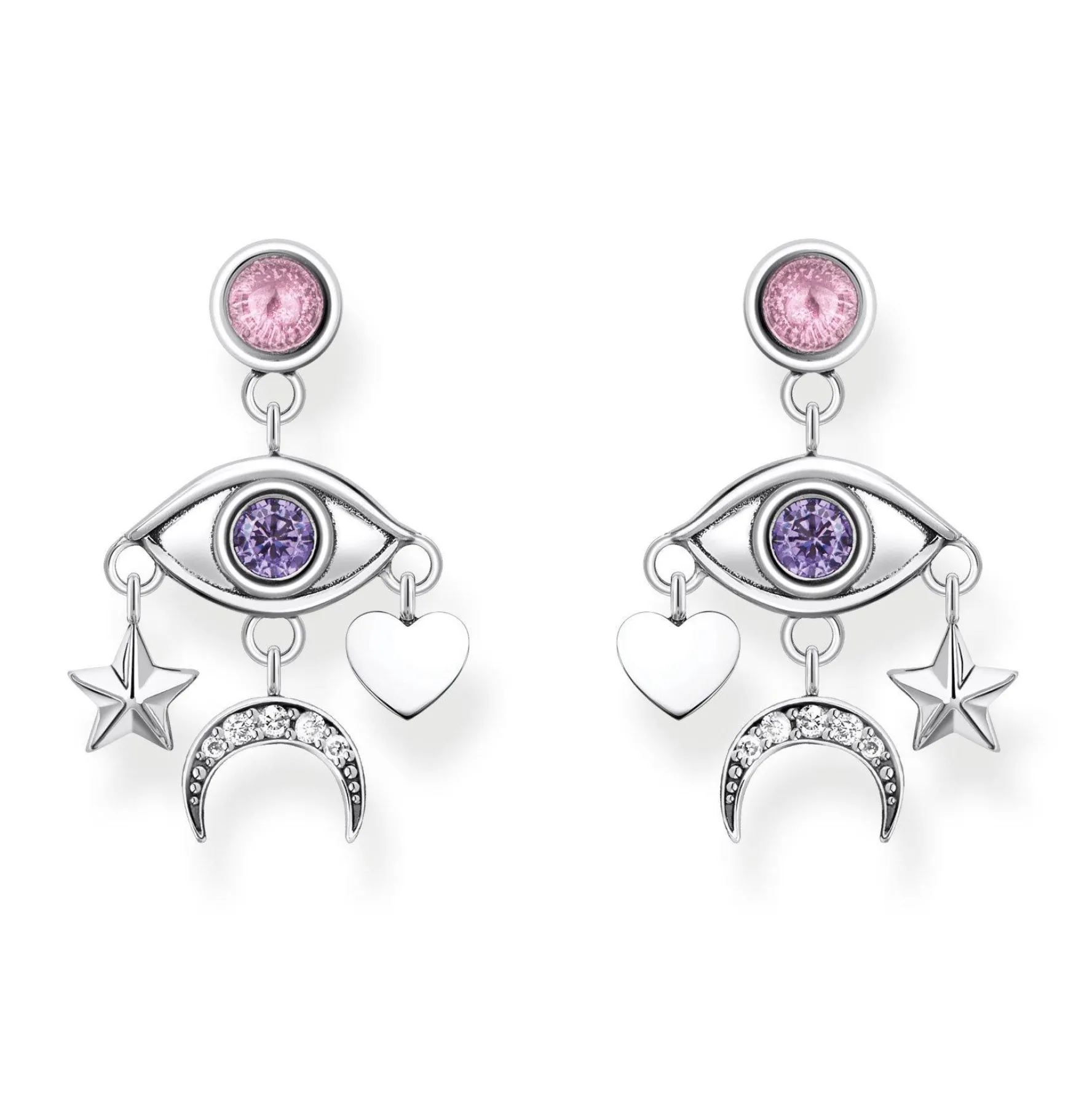 Thomas Sabo Silver Cubic Zirconia Eye Drop Earrings