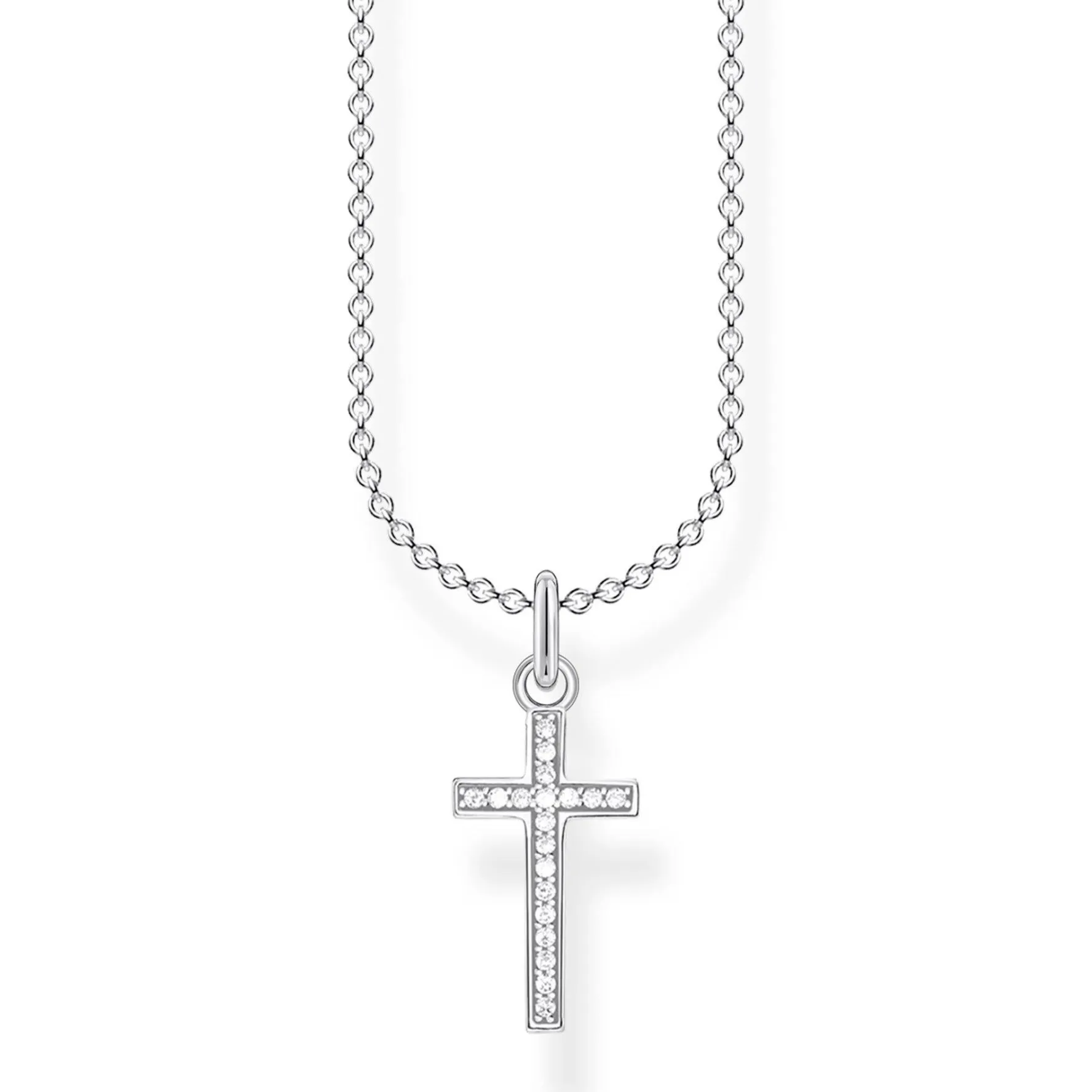 Thomas Sabo Silver Cubic Zirconia Cross Necklace