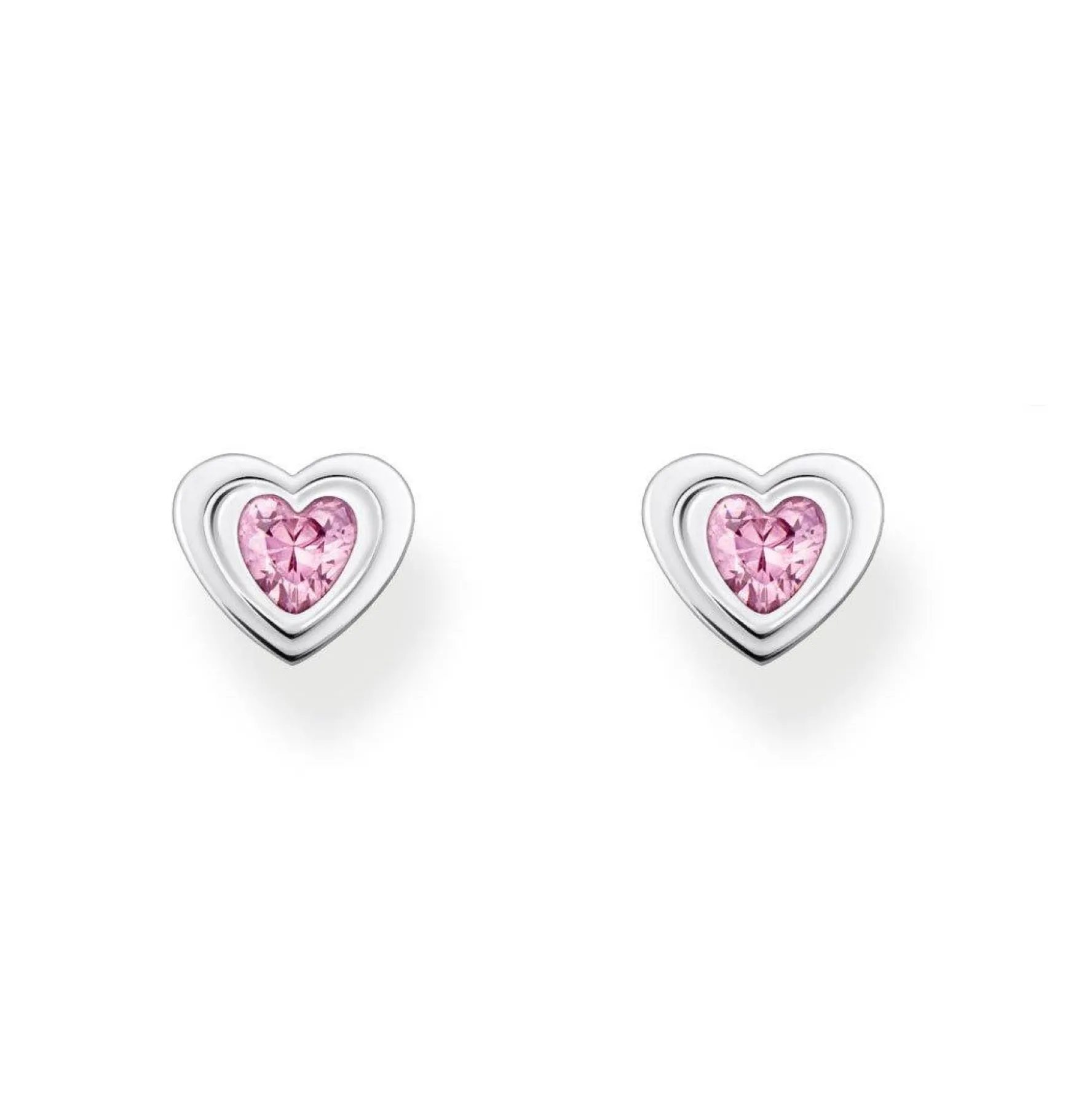 Thomas Sabo Silver Cubic Zirconia Heart Stud Earrings