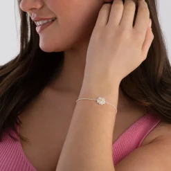 Thomas Sabo Silver Cubic Zirconia Flower Bracelet