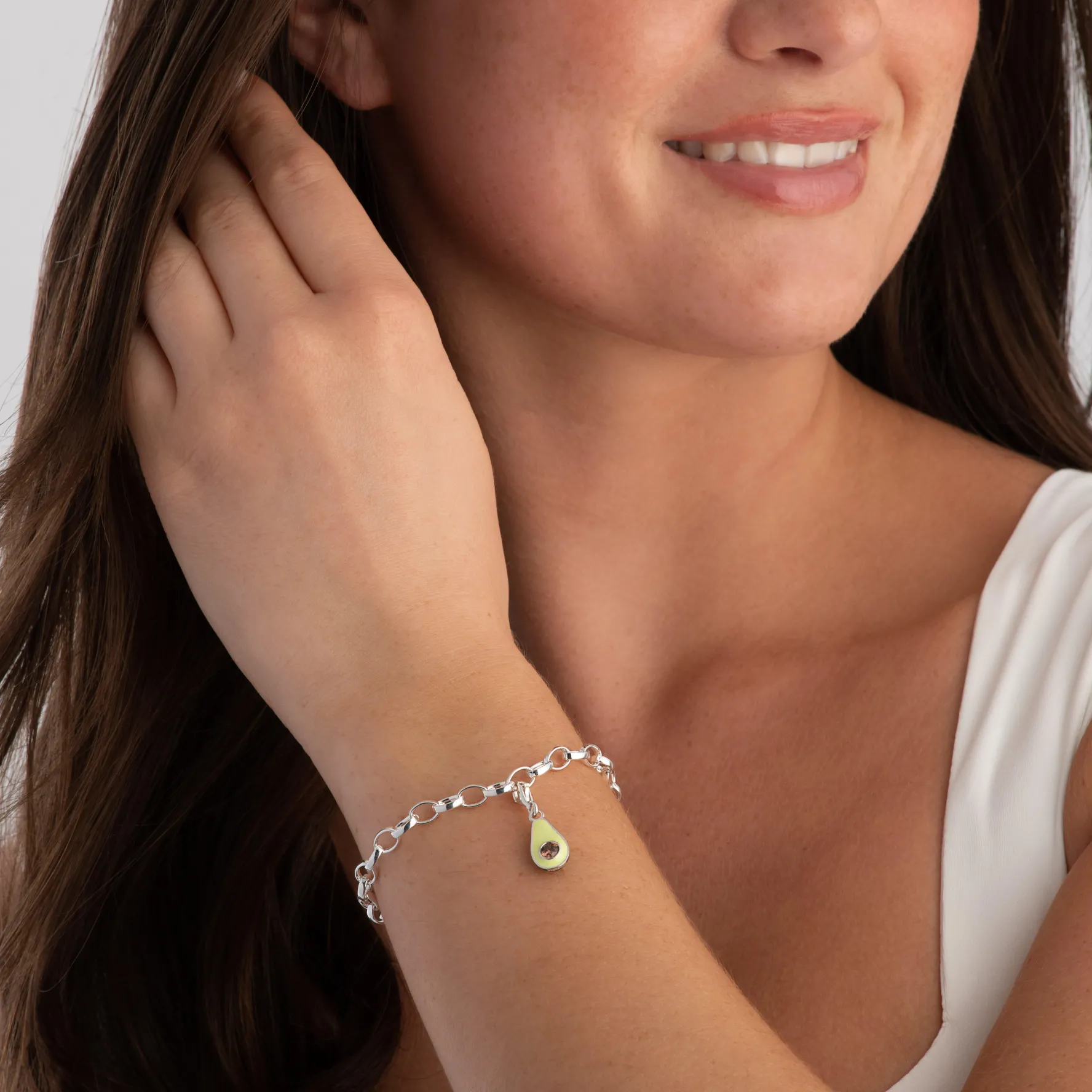 Thomas Sabo Silver Cubic Zirconia Avocado Charm