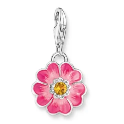 Thomas Sabo Silver Pink Flower Charm