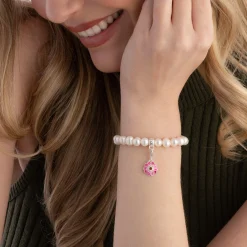 Thomas Sabo Silver Pink Flower Charm