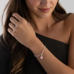Thomas Sabo Silver Pink Heart Charm