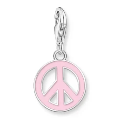 Thomas Sabo Silver Pink Peace Charm