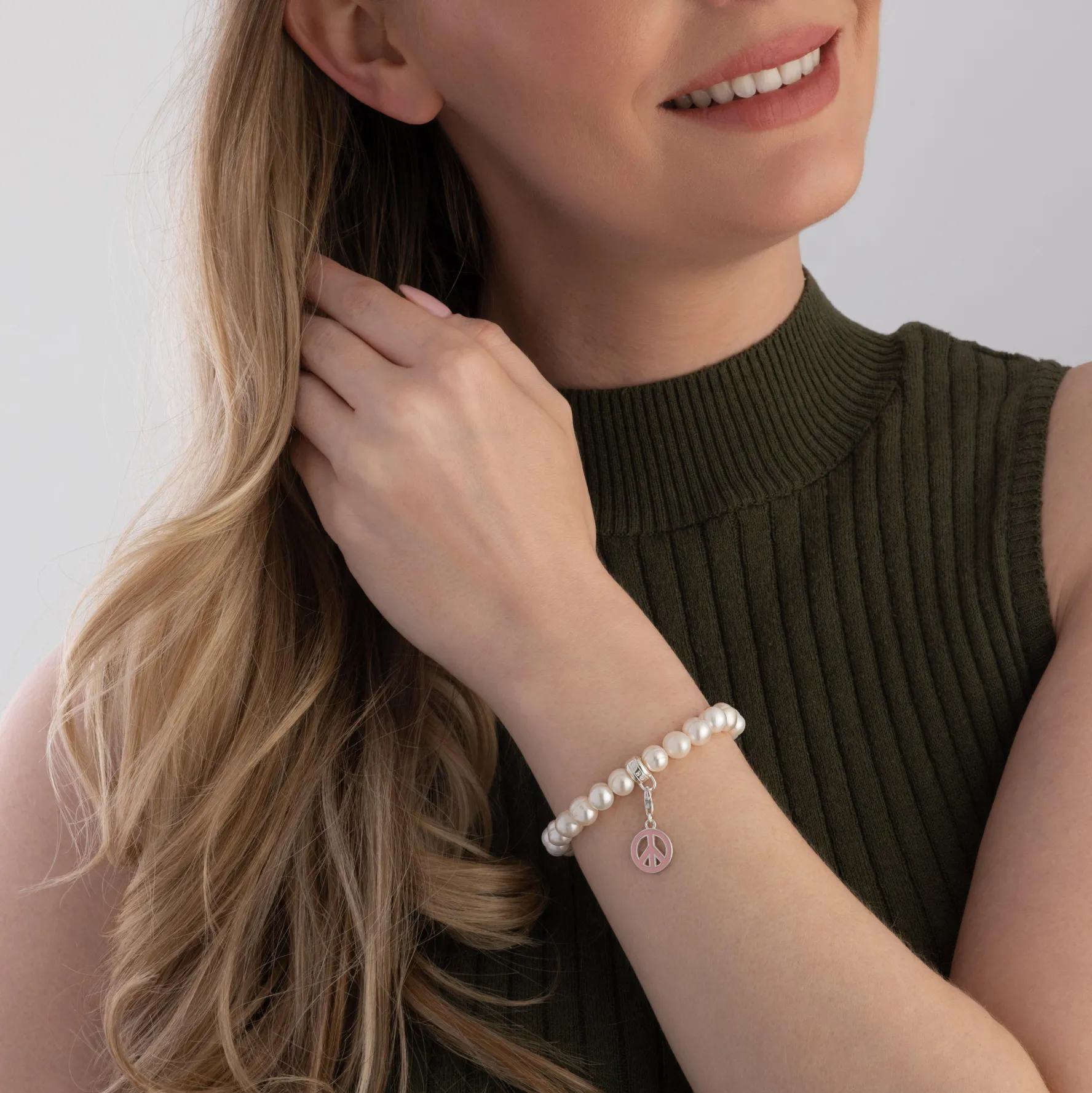 Thomas Sabo Silver Pink Peace Charm