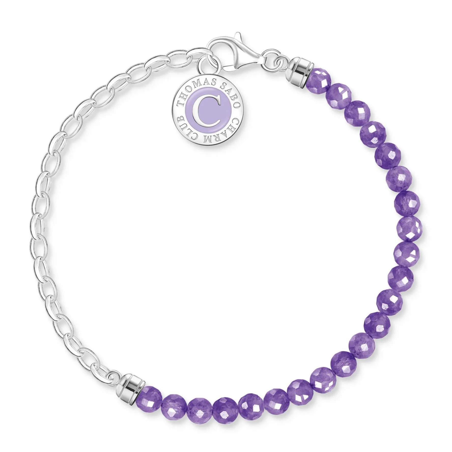 Thomas Sabo Silver Purple Charm Bracelet