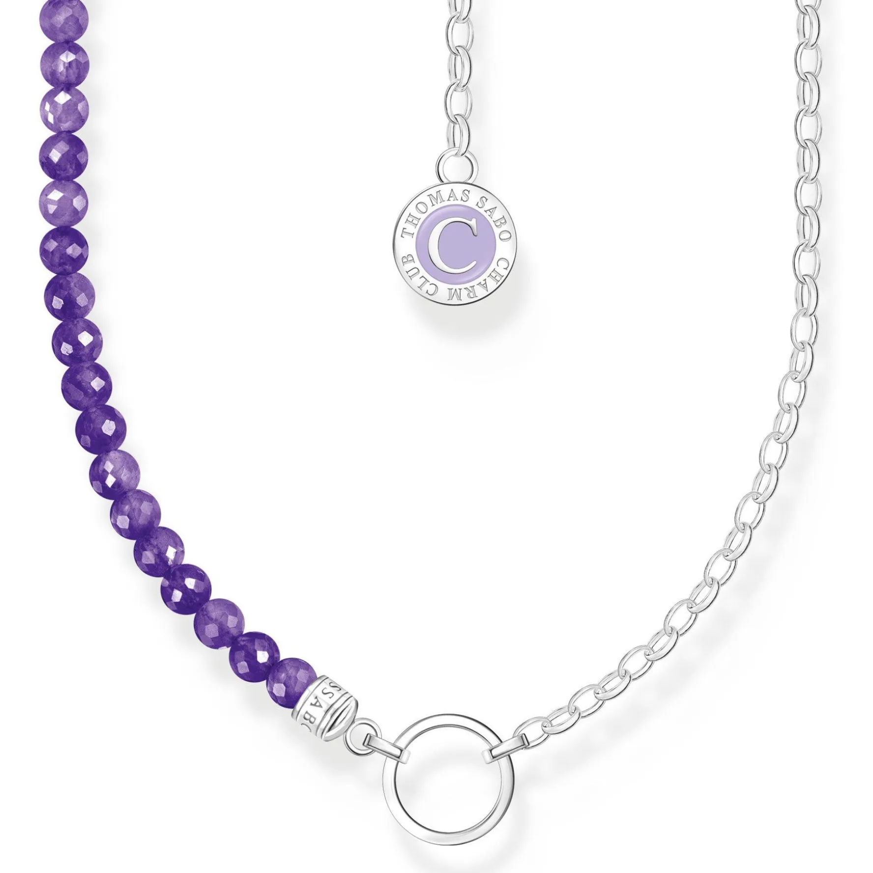 Thomas Sabo Silver Purple Charm Necklace