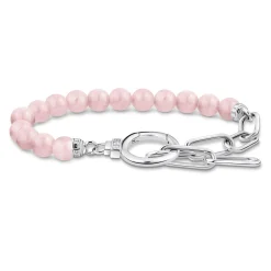 Thomas Sabo Silver Rose Quartz Bead Bracelet