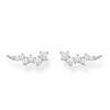 Thomas Sabo Silver Star Cluster Cubic Zirconia Climber Earrings