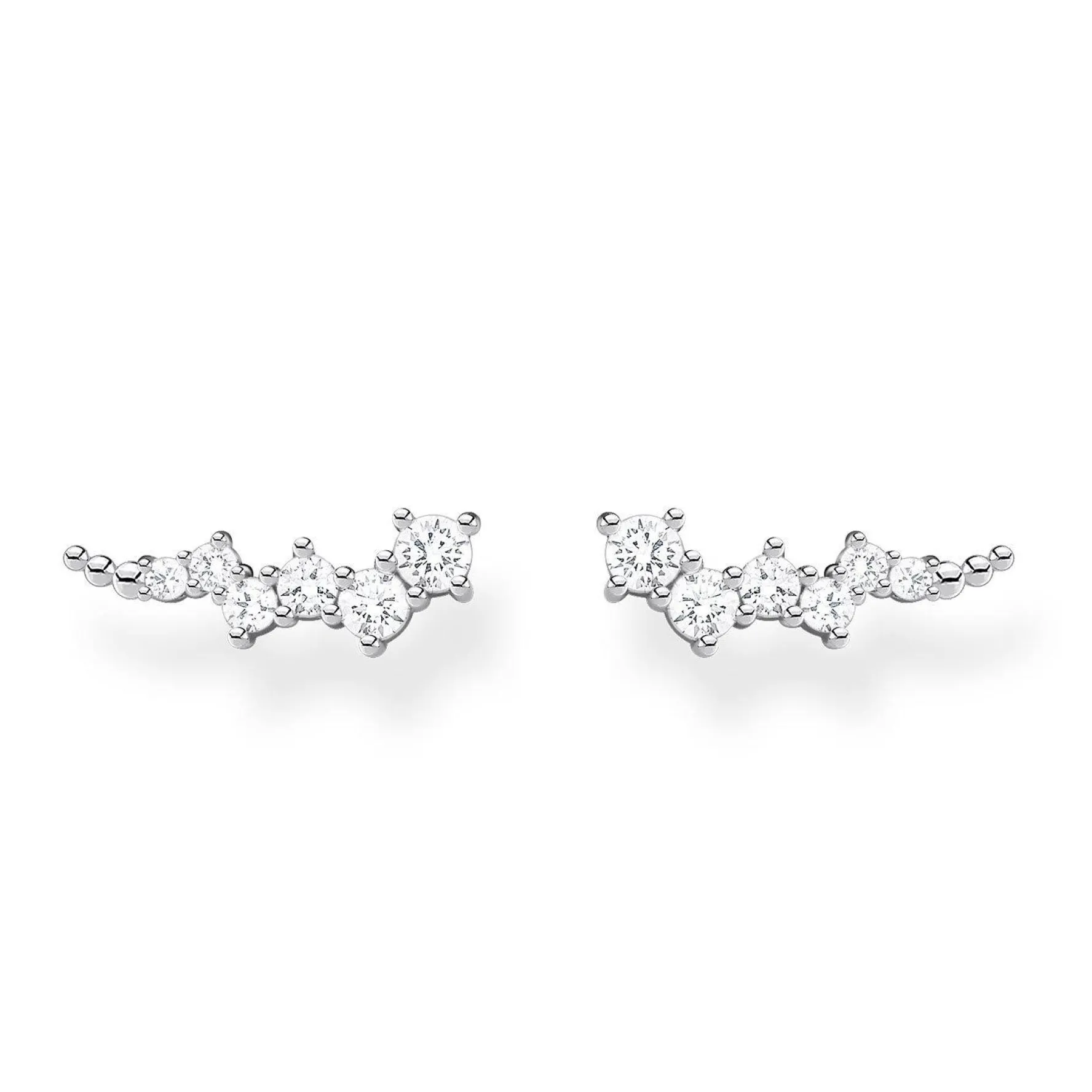 Thomas Sabo Silver Star Cluster Cubic Zirconia Climber Earrings